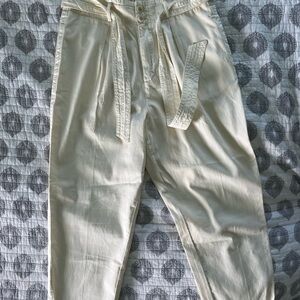 Free People Cream Wide Leg Pants